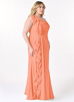 Azazie Sharon laatste Uitverkoop Jurk van Chiffon met A-Lijn One-Shoulder Zonsondergang image10