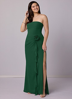 Barbie ♥ Azazie Bridesmaid Dresses Dark Green Sheath Strapless Chiffon Convertible Dress image7
