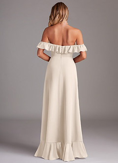 Azazie Lyra Bridesmaid Dresses White Alabaster A-Line Chiffon Convertible Dress image7