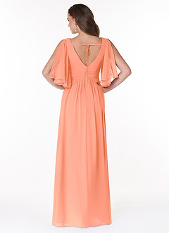 Azazie Temeka Bridesmaid Dresses Sunset A-Line Ruched Chiffon Dress image2
