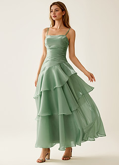 Nicola Sage Satin Ruffled A-line Prom Dress image3