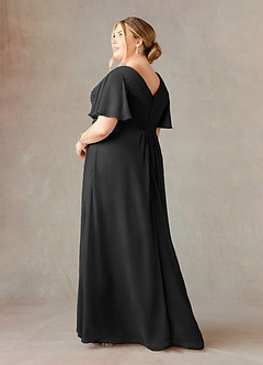 Azazie Morning Glory Mother of the Bride Dresses A-Line V-Neck Ruched Chiffon Floor-Length Dress image9