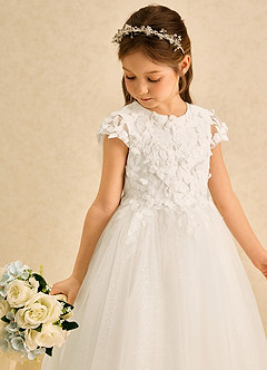 Azazie Sprinkle Flower Girl Klänningar Klä Balklänning i Spets image6