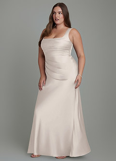 Azazie Agustina Bridesmaid Dresses White Alabaster Mermaid Corset Stretch Satin Dress image11