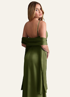 front Azazie Matchande Färg Ireland Stretch Satin Sjal