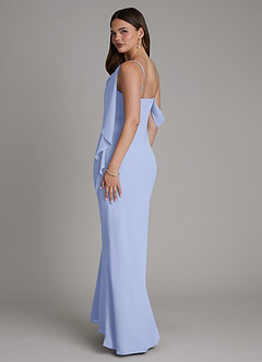 Azazie Yura Bridesmaid Dresses Ice Mermaid Off the Shoulder Chiffon Dress image6