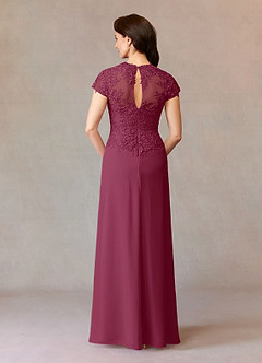 Azazie Junie Mère de la mariée Robes Robe Trapèze en Mousseline de soie Dentelle Mûre image6