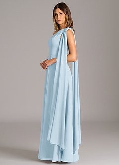 Azazie Tella Jurken voor bruidsmeisjes Jurk van Chiffon met A-Lijn One-Shoulder Hemelsblauw image5