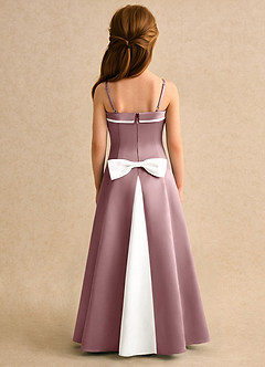 Azazie Izel Junior Formal Flower Girl Klänningar Klä A-Line i Matt satäng Plisserad image4