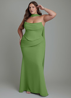 Azazie Sorrel Bridesmaid Dresses Basil Mermaid Corset Chiffon Dress image12
