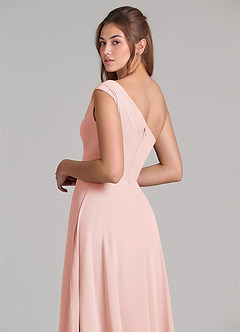 Azazie Melanie Final Sale Dusty Blue A-Line Off the Shoulder Chiffon Dress image2