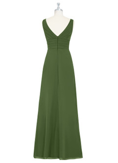 Azazie Julianna Brautjungfernkleider A-Linie Chiffon Kleid Olivgrün image7