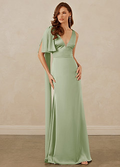 Christian Siriano Bridal for Azazie 1011 Bridesmaid Dresses Plunging Stretch Satin Mermaid Dress image5