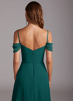 Azazie Marley Bridesmaid Dresses Peacock A-Line Off the Shoulder Chiffon Convertible Dress image9
