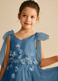 Azazie Minia Jurken voor bloemenmeisjes A-Lijn Jurk van Mat Satijn Boog Bermuda image4