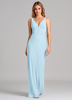 Azazie Tianna 신부 들러리 드레스 쉬스 쉬폰 바닥 길이 드레스 image3