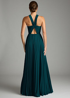 Azazie Afra Abiti da Damigella Abito A-Line in Chiffon Plissettato Pino image2
