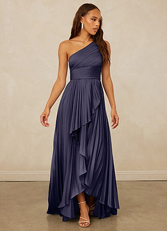 Christian Siriano Bridal for Azazie 1008 Bridesmaid Dresses Stormy A-Line One Shoulder Stretch Satin Dress image3