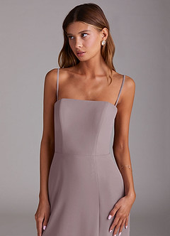 Azazie Wren Bridesmaid Dresses Dusk A-Line Side Slit Chiffon Convertible Dress image6