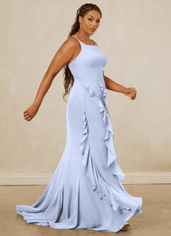 Christian Siriano Bridal for Azazie 1006 Brautjungfernkleider Meerjungfrau-Linie Gestreift Chiffon Kleid Eis image13