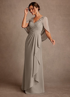 Azazie Santa Clara Kleider für die Brautmutter A-Linie Spitze Kleid Taupe image4