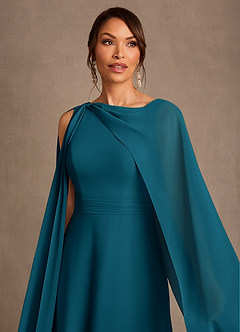 Azazie Liddie Mother of the Bride Dresses Ink Blue A-Line Pleated Chiffon Dress image5