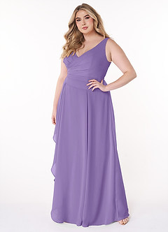 Azazie Kori Bridesmaid Dresses Tahiti A-Line Pleated Chiffon Dress image8