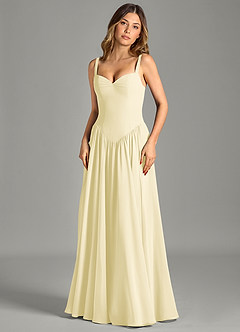 Azazie Evadina Suknie dla druhen Linia A Gorset Szyfon Do ziemi Sukienka image4