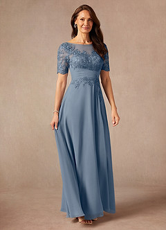 Azazie Raissa Mother of the Bride Dresses Twilight A-Line Lace Chiffon Dress image6