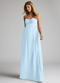 Azazie Llana Maternity Bridesmaid Dresses A-Line Chiffon Floor-Length Dress image3