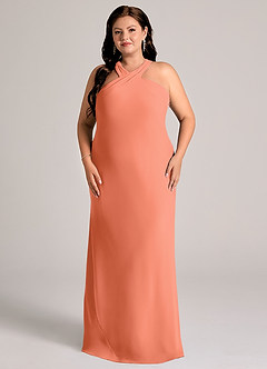 Azazie Doretta Bridesmaid Dresses Sunset Mermaid Pleated Chiffon Dress image6