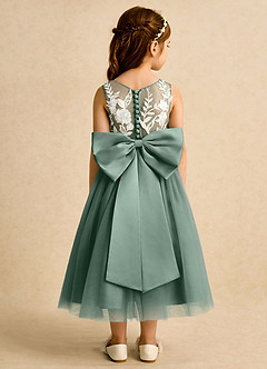 Azazie Sundae Flower Girl Dresses Eucalyptus Ball-Gown Lace Dress image2