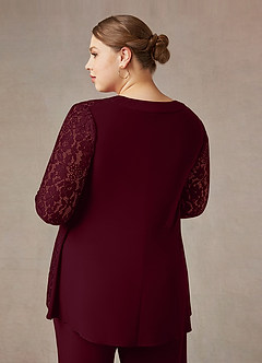 Azazie Mamrie Abiti per la Madre della Sposa Abito Tuta Pantaloni in Pizzo Cabernet image15