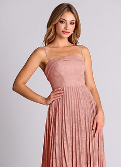 Azazie Mariana Bridesmaid Dresses Rosette A-Line Strapless Floral Burnout Convertible Dress image2