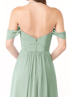 Azazie Millie Bridesmaid Dresses Agave A-Line Sweetheart Neckline Chiffon Convertible Dress image7