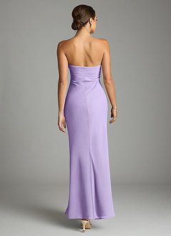 Azazie Saylor Vestidos de damas de honor Vestido de Lila de Gasa de Corte Sirena con Sin tirantes image11