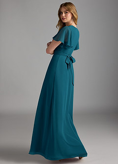 Azazie Zaniah Bridesmaid Dresses Ink Blue A-Line Chiffon Dress image7