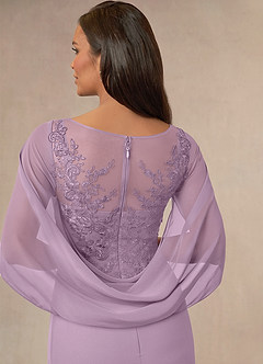 Azazie Hera Abiti per la Madre della Sposa Abito A-Line in Chiffon in Pizzo con Mantellina Glicine image4