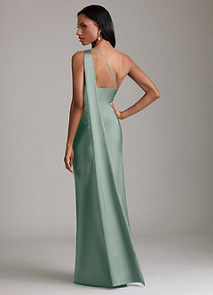 Azazie Galinda Brudtärnklänningar Klä av Sjöjungfru i Stretch Satin Ena axeln Silversalvia image6