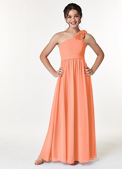 Azazie Flower Junior Sunset A-Line Pleated Chiffon Dress image1
