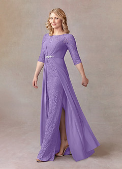 Azazie Leonine Moeder van de bruid jurken A-Lijn Jurk van Chiffon Scoop kant Tahiti image2