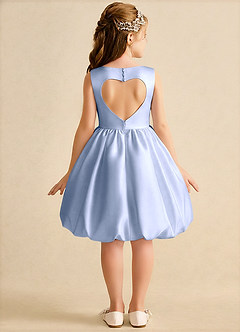 Azazie Nirvana Flower Girl Dresses Ice Ball-Gown Ruched Matte Satin Dress image1