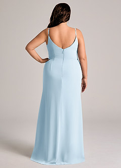 Azazie Deandra Bridesmaid Dresses Sky Blue Mermaid Pleated Chiffon Dress image8