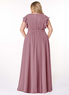 Azazie Daphne Modest Bridesmaid Dresses A-Line Ruffled Chiffon Floor-Length Dress image8