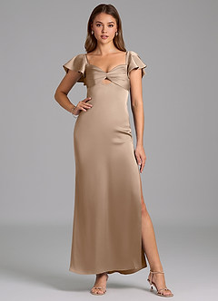 Azazie Demia 신부 들러리 드레스 쉬스 스윗하트 네크라인 스트레치 새틴 발목 길이 드레스 image5