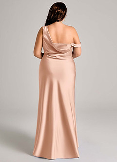 Azazie Madelyn Bridesmaid Dresses Rose Gold Mermaid One Shoulder Stretch Satin Convertible Dress image11