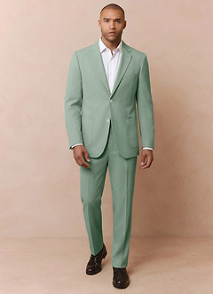 front Owen Dusty Sage Lightweight Tailored Trousers Suit