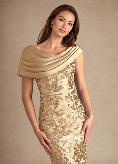 Azazie Marion Mother of the Bride Dresses Champagne Mermaid Sequins Dress image7