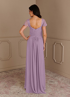 Azazie Gwenyth Mother of the Bride Dresses Wisteria A-Line Lace Chiffon Dress image2