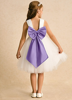 Azazie Dimple Flower Girl Dresses Ivory Tahiti Ball-Gown Lace Tulle Dress image1